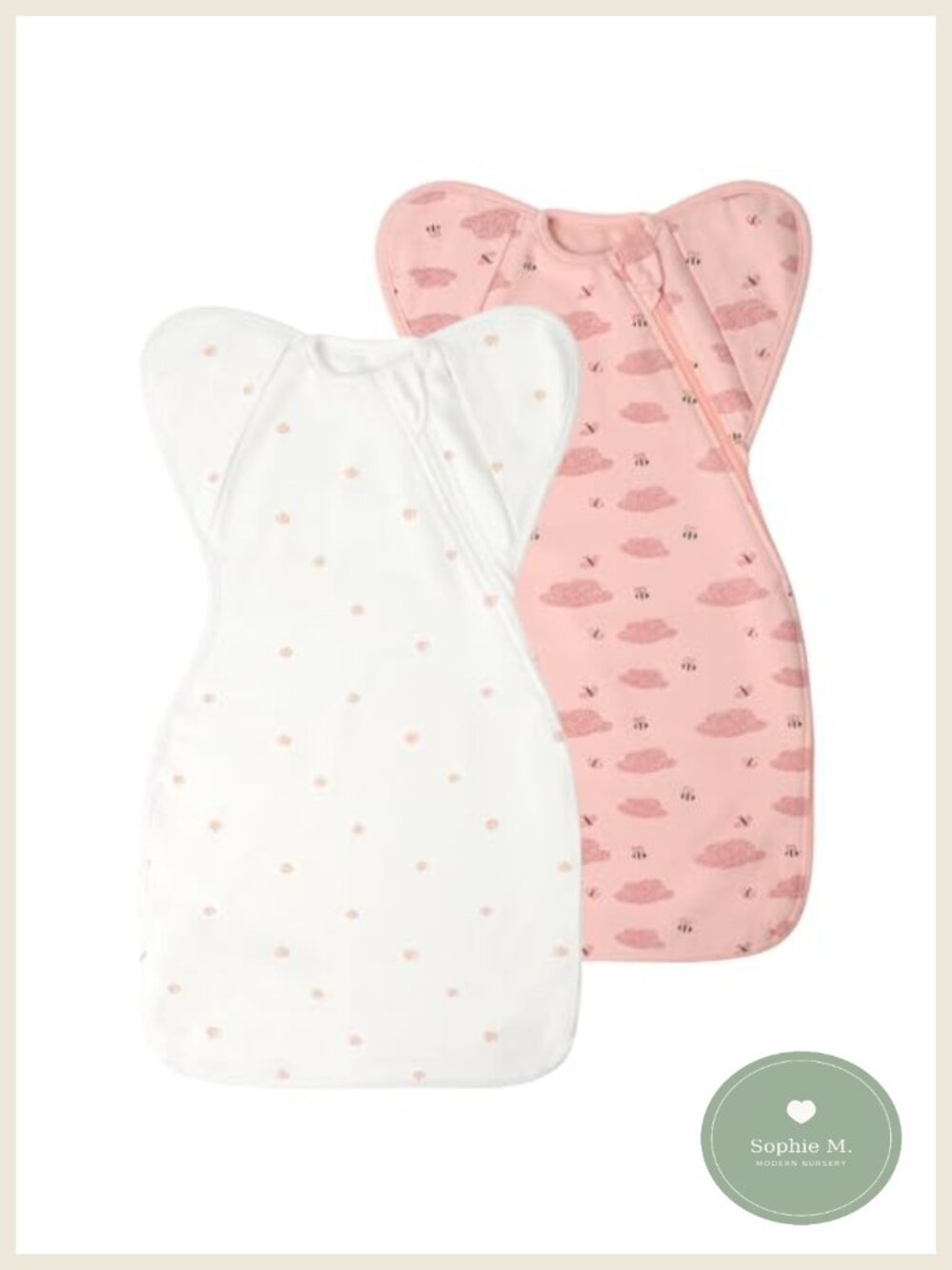 Cotton Sleep Sack Swaddle Blanket 2 Pack 6-12 Months Arms Up 3-Way Transition